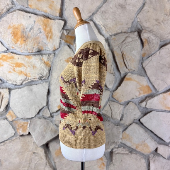 NWT Ralph Lauren Blue Label Vintage Hand-Knit Silk Linen Sweater Mojave Sand | M - Picture 2 of 5